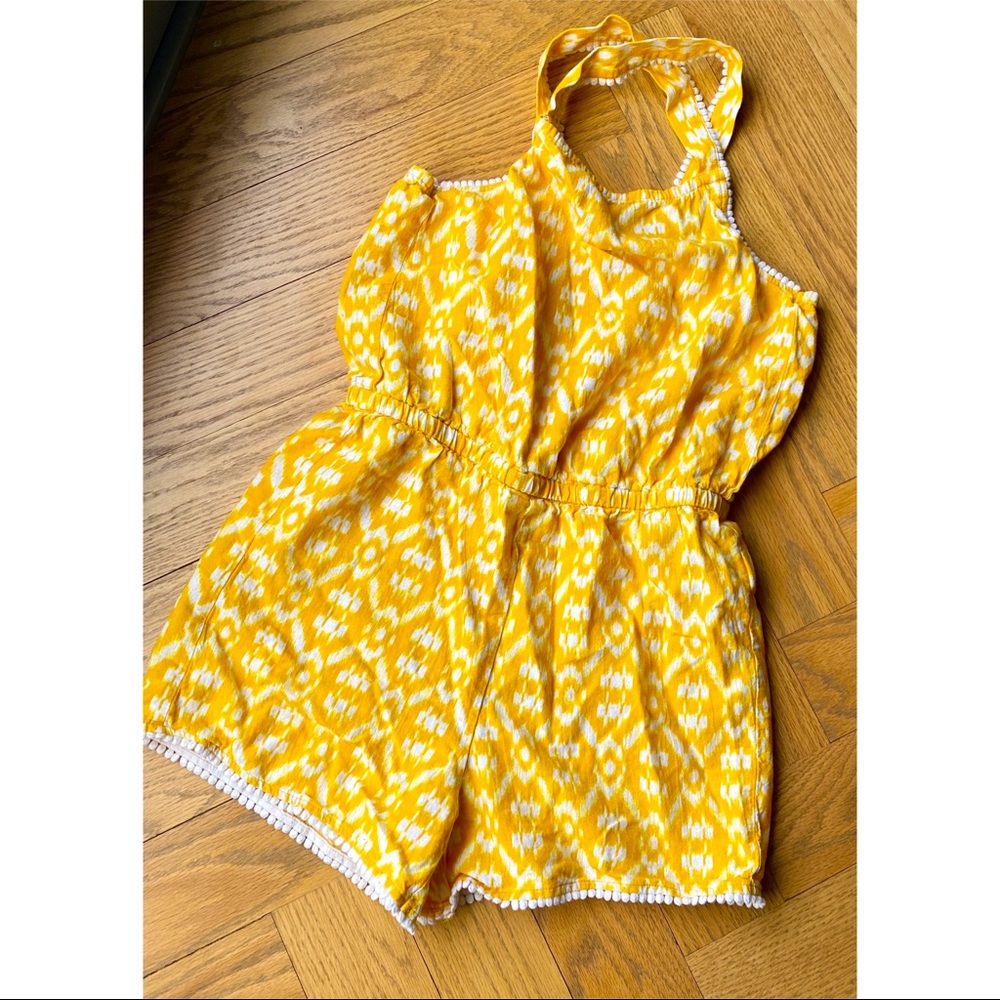 Old Navy Yellow Ikat Romper // XL